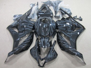 09-12 Schwarz Silber Flamme Honda CBR600RR Motorrad Verkleidung