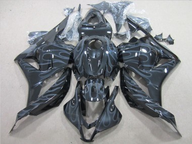 09-12 Schwarz Silber Flamme Honda CBR600RR Motorrad Verkleidungen