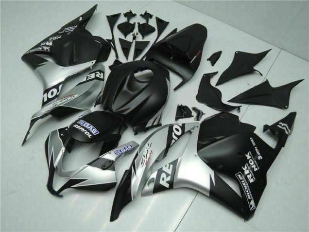 09-12 Schwarz Silber Repsol Honda CBR600RR Motorrad Verkleidung 09-12 Schwarz Silber Repsol Honda CBR600RR Motorrad Verkleidung
