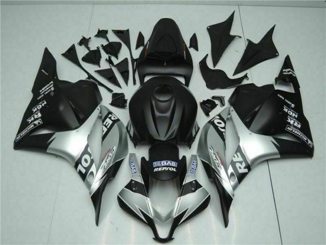 09-12 Schwarz Silber Repsol Honda CBR600RR Motorrad Verkleidung 09-12 Schwarz Silber Repsol Honda CBR600RR Motorrad Verkleidung