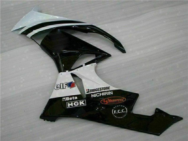 09-12 Schwarz Weiß 3M Touch4 Kawasaki ZX6R Motorrad Verkleidung 09-12 Schwarz Weiß 3M Touch4 Kawasaki ZX6R Motorrad Verkleidung