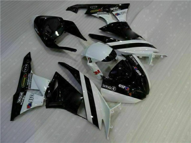 09-12 Schwarz Weiß 3M Touch4 Kawasaki ZX6R Motorrad Verkleidungen 09-12 Schwarz Weiß 3M Touch4 Kawasaki ZX6R Motorrad Verkleidungen