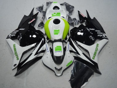 09-12 Schwarz Weiß Grün Hannspree Honda CBR600RR Motorrad Verkleidung