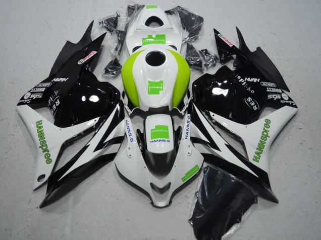 09-12 Schwarz Weiß Grün Hannspree Honda CBR600RR Motorrad Verkleidung 09-12 Schwarz Weiß Grün Hannspree Honda CBR600RR Motorrad Verkleidung