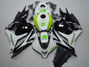 09-12 Schwarz Weiß Grün Hannspree Honda CBR600RR Motorrad Verkleidungen