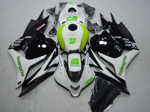 09-12 Schwarz Weiß Grün Hannspree Honda CBR600RR Motorrad Verkleidungen 09-12 Schwarz Weiß Grün Hannspree Honda CBR600RR Motorrad Verkleidungen