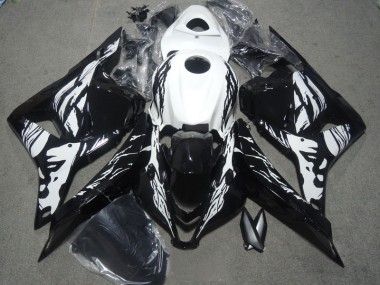 09-12 Schwarz Weiß Honda CBR600RR Motorrad Vollverkleidung