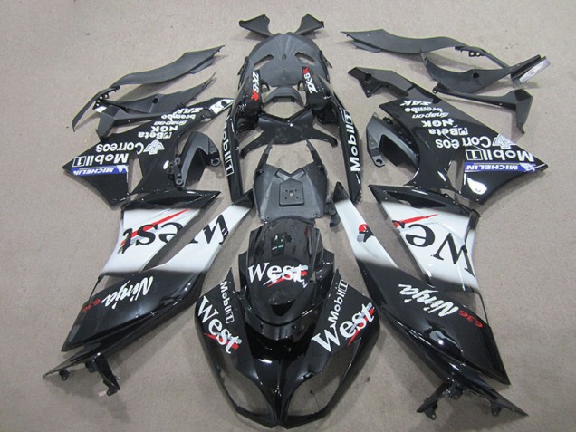 09-12 Schwarz West Kawasaki ZX6R Motorrad Verkleidung 09-12 Schwarz West Kawasaki ZX6R Motorrad Verkleidung
