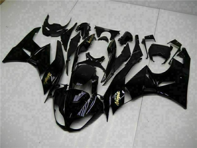 09-12 Schwarzgold Ninja Kawasaki ZX6R Motorrad Verkleidung