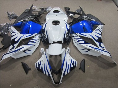 09-12 Weiß Blau Flamme Honda CBR600RR Motorrad Verkleidung