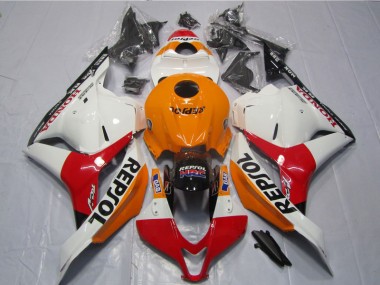 09-12 Weiß Orange Schwarz Repsol Honda CBR600RR Motorrad Verkleidung