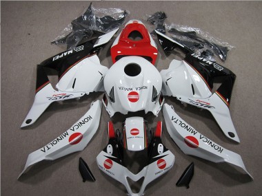 09-12 Weiß Rot Konica Minolta Honda CBR600RR Motorrad Verkleidung