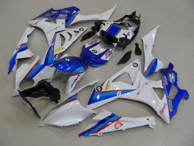 09-14 Blau Weiß BMW S1000RR Motorrad Vollverkleidung