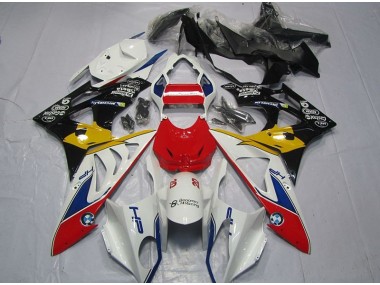 09-14 Rot Weiß Gelb BMW S1000RR Motorrad Verkleidung