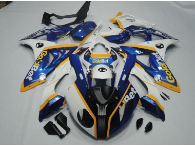 09-14 Schwarz Blau Weiß GoldBet BMW S1000RR Motorrad Verkleidung