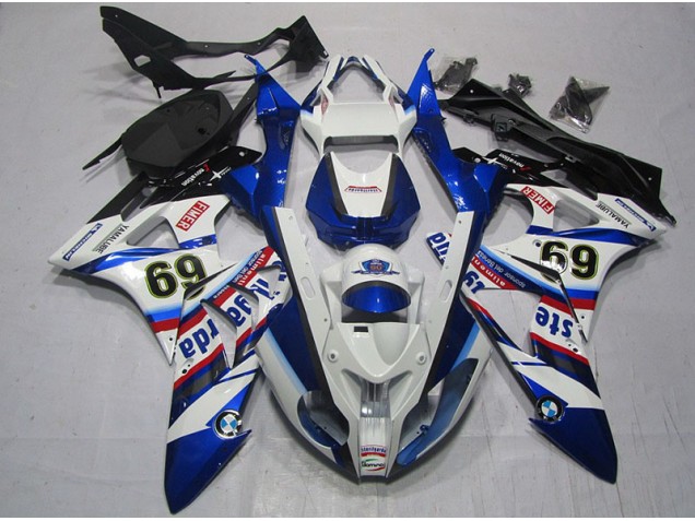 09-14 Weiß Blau Sterilgarda 69 BMW S1000RR Motorrad Verkleidung 09-14 Weiß Blau Sterilgarda 69 BMW S1000RR Motorrad Verkleidung