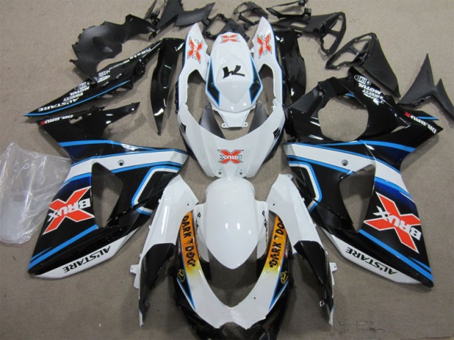 09-16 Weiß Blau Brux Dunkel Hund Suzuki GSXR 1000 Motorrad Verkleidung 09-16 Weiß Blau Brux Dunkel Hund Suzuki GSXR 1000 Motorrad Verkleidung