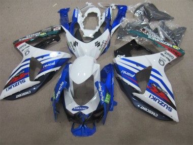 09-16 Weiß Blau Samsung Suzuki GSXR 1000 Motorrad Verkleidung