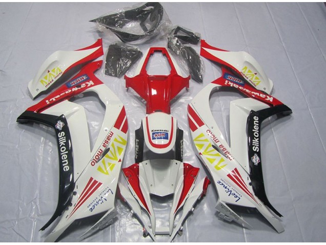 11-15 Weiß Rot Silkolene Kawasaki ZX10R Motorrad Verkleidung 11-15 Weiß Rot Silkolene Kawasaki ZX10R Motorrad Verkleidung