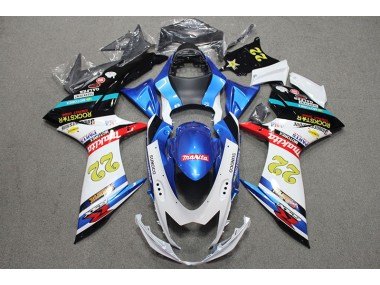 11-21 Blau Weiß Rot Rockstar 22 Suzuki GSXR 600 Motorrad Verkleidung