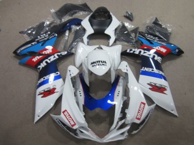 11-21 Weiß Blau Motul Suzuki GSXR 600 Motorrad Verkleidung