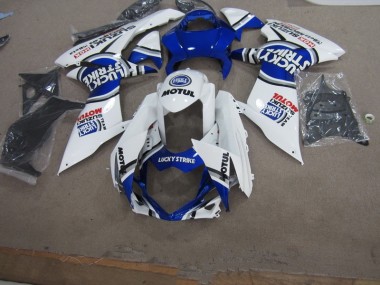 11-21 Weiß Lucky Strike Motul Suzuki GSXR 750 Motorrad Verkleidung