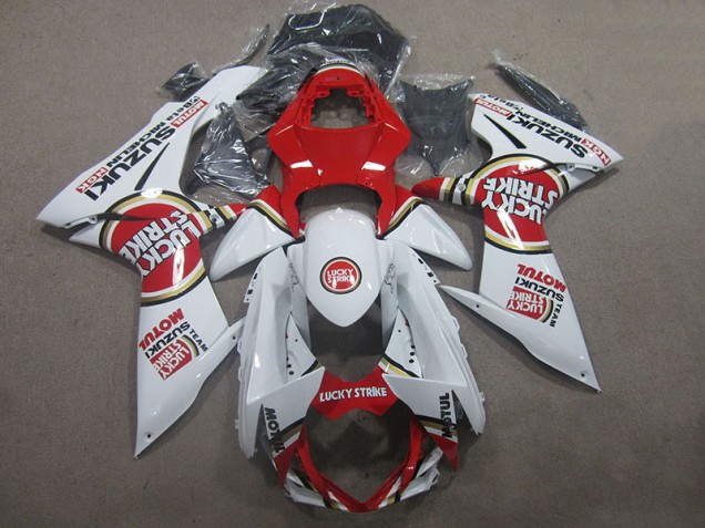 11-21 Weiß Lucky Strike Rot Motul Suzuki GSXR 600 Motorrad Verkleidung 11-21 Weiß Lucky Strike Rot Motul Suzuki GSXR 600 Motorrad Verkleidung