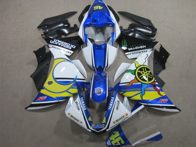 12-14 Blau Weiß Gelb 46 Yamaha YZF R1 Motorrad Verkleidung