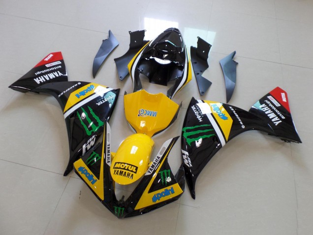 12-14 Gelb Schwarz Monster Yamaha YZF R1 Motorrad Verkleidungen 12-14 Gelb Schwarz Monster Yamaha YZF R1 Motorrad Verkleidungen
