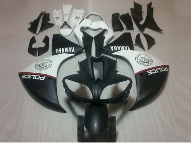12-14 Matt Schwarz Weiß Yamaha YZF R1 Motorrad Verkleidung