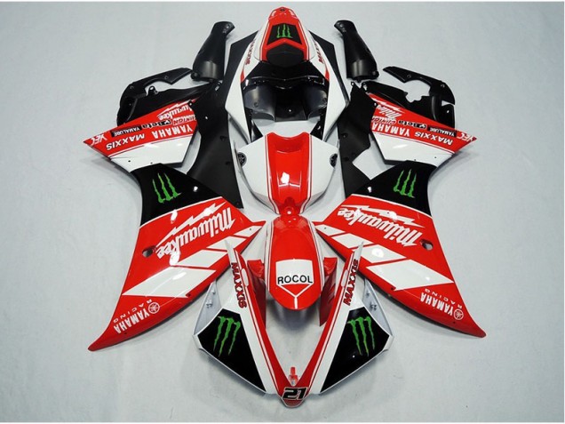 12-14 Rot Weiß Rocol Yamaha YZF R1 Motorrad Verkleidung 12-14 Rot Weiß Rocol Yamaha YZF R1 Motorrad Verkleidung