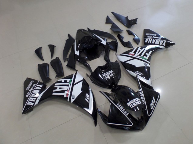 12-14 Schwarz weißer Fiat Yamaha YZF R1 Motorrad Verkleidung 12-14 Schwarz weißer Fiat Yamaha YZF R1 Motorrad Verkleidung