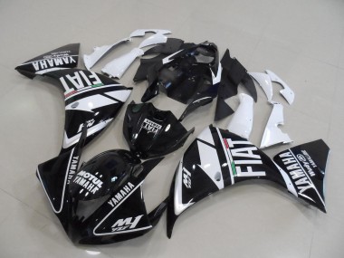 12-14 Schwarz weißer Fiat Yamaha YZF R1 Motorrad Verkleidungen