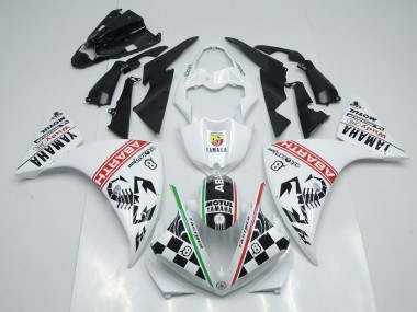 12-14 Weiß Schwarz Abrath Yamaha YZF R1 Motorrad Verkleidung