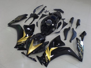 12-16 Glänzend Schwarz Gold Aufkleber Honda CBR1000RR Motorrad Verkleidung