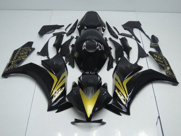 12-16 Glänzend Schwarz und Gold Honda CBR1000RR Motorrad Verkleidung