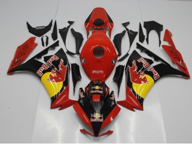 12-16 Schwarzer Rot Bull Honda CBR1000RR Motorrad Verkleidung