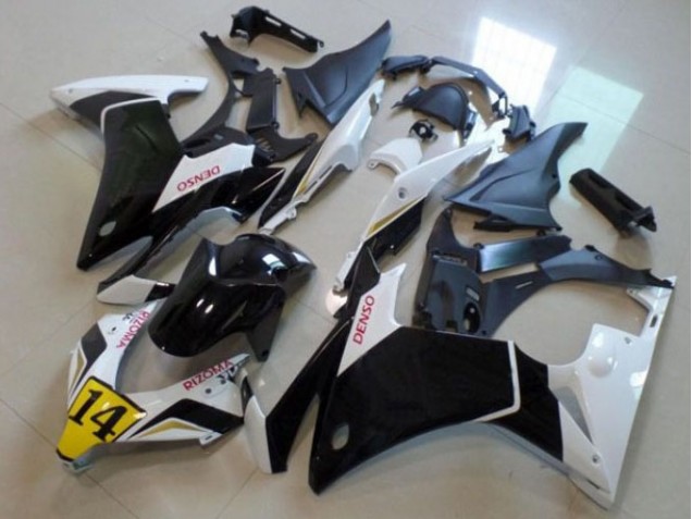 13-15 Schwarz weißer Denso Rizoma 14 Honda CBR500RR Motorrad Verkleidung 13-15 Schwarz weißer Denso Rizoma 14 Honda CBR500RR Motorrad Verkleidung