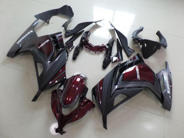 13-16 Dunkel rot und Grau Kawasaki ZX300R Motorrad Verkleidung