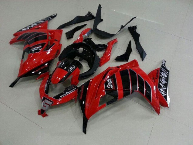 13-16 Rot Schwarz Airfore Kawasaki ZX300R Motorrad Verkleidung 13-16 Rot Schwarz Airfore Kawasaki ZX300R Motorrad Verkleidung