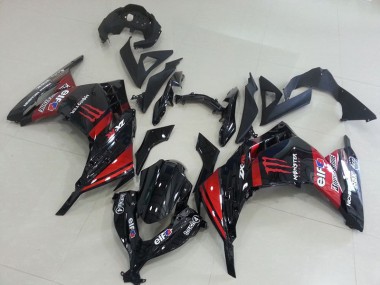 13-16 Schwarz Rot Monster Kawasaki ZX300R Motorrad Verkleidung