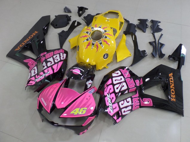 13-21 Gelb Rosa Rossi Honda CBR600RR Motorrad Verkleidung 13-21 Gelb Rosa Rossi Honda CBR600RR Motorrad Verkleidung