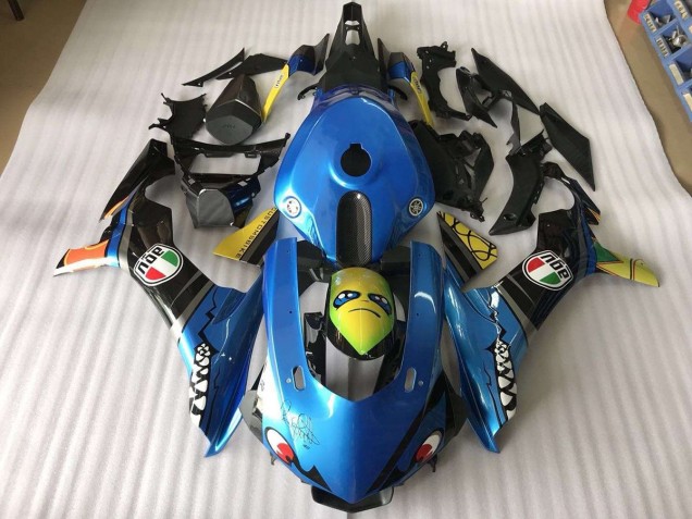 15-19 Blau Hai Yamaha YZF R1 Motorrad Verkleidung 15-19 Blau Hai Yamaha YZF R1 Motorrad Verkleidung