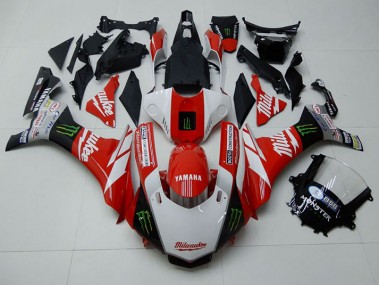 15-19 Rot Weiß Monster Yamaha YZF R1 Motorrad Verkleidung