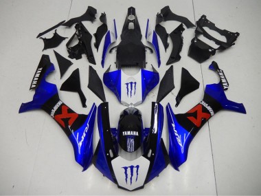 15-19 Schwarz Blau Yamaha YZF R1 Motorrad Vollverkleidung