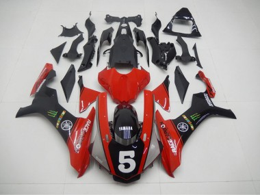 15-19 Schwarz Rot 5 Yamaha YZF R1 Motorrad Verkleidung