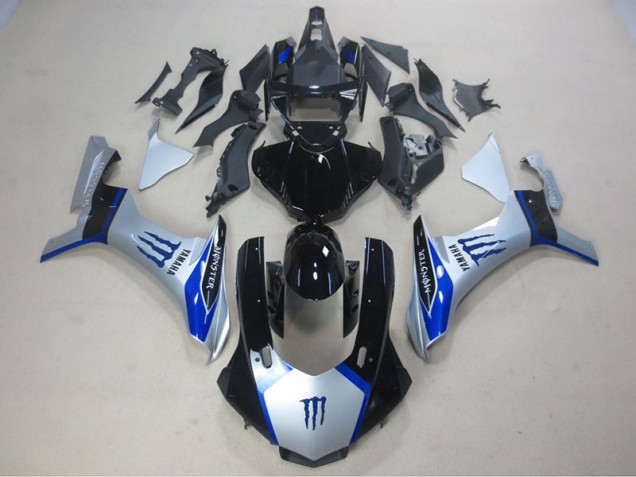 15-19 Silber Schwarz Blau Monster Yamaha YZF R1 Motorrad Verkleidung 15-19 Silber Schwarz Blau Monster Yamaha YZF R1 Motorrad Verkleidung