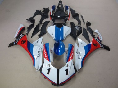 15-19 Weiß Blau Rot Advantec Yamaha YZF R1 Motorrad Verkleidung