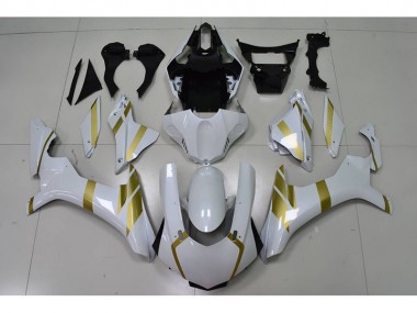 15-19 Weiß mit Gold Aufkleber Yamaha YZF R1 Motorrad Verkleidung