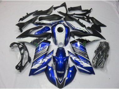 15-22 Monster Blau Yamaha YZF R3 Motorrad Verkleidung